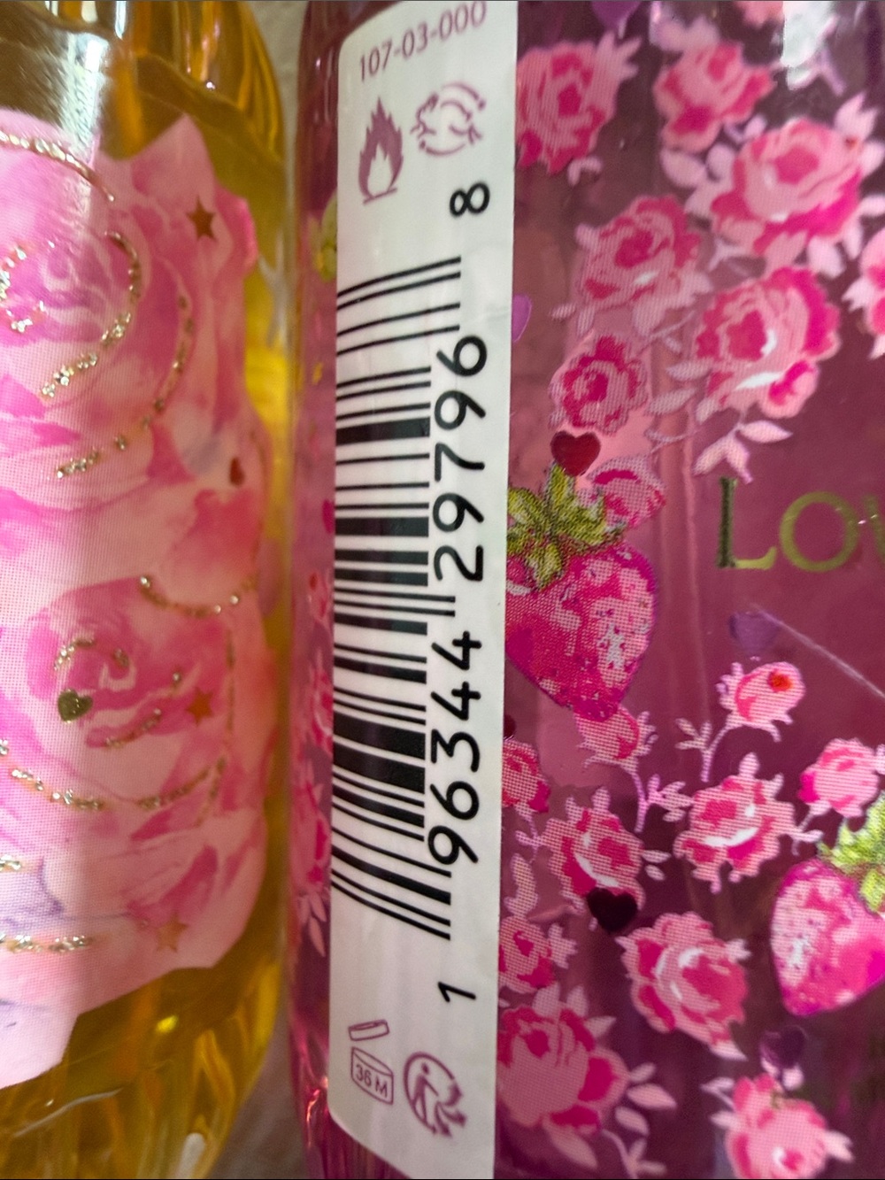 LoveShackFancy Pink Floral & Gold Yellow Glass Roller Bottles (Set of 3) - Picture 2 of 4
